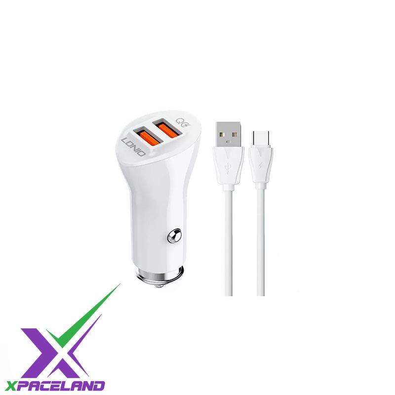 شارژر فندکی الدینیو ۳۶ وات به همراه کابل تایپ سی مدل C511Q