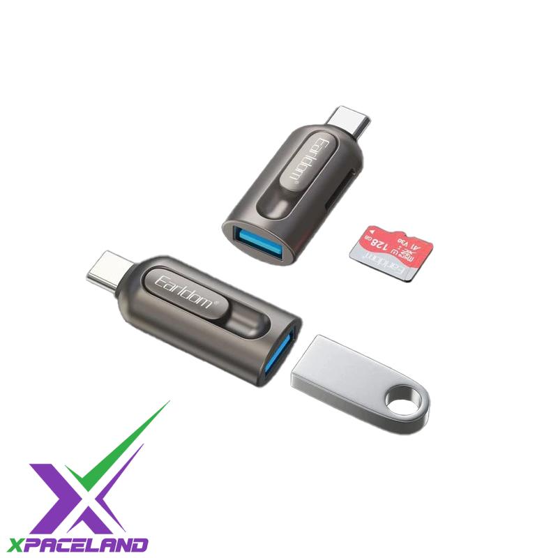 مبدل OTG USB به USB-C و کارتخوان ارلدام مدل OT98 